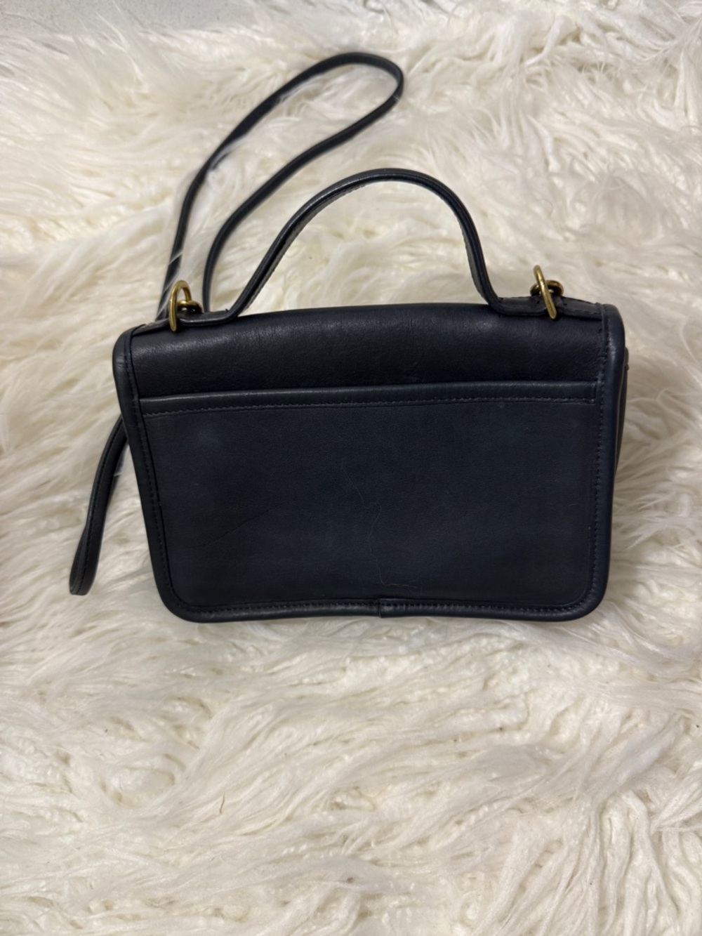 Coach 9924 Casino Navy Blue  Leather Top-Handle Crossbody Bag small - Picture 3 of 10